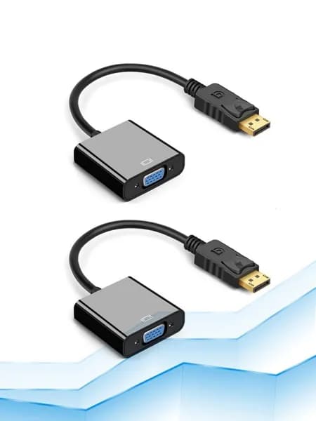 Прочный адаптер DPs to VGA с позолоченными разъемами для стабильной передачи сигнала, 2pc