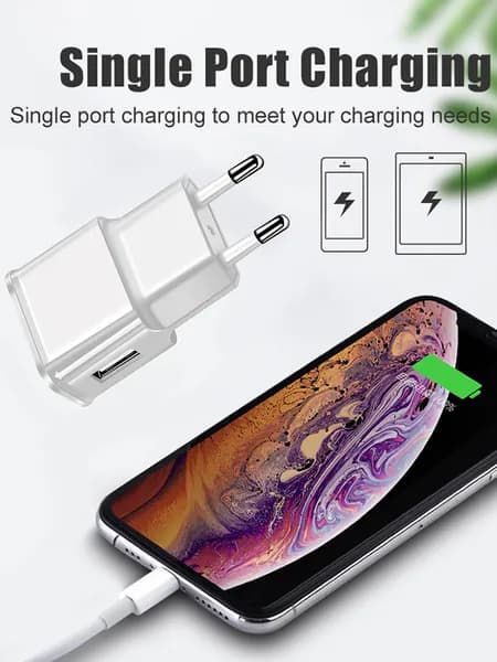 USB-зарядное устройство для ЕС, белое, 5 В, 1 А