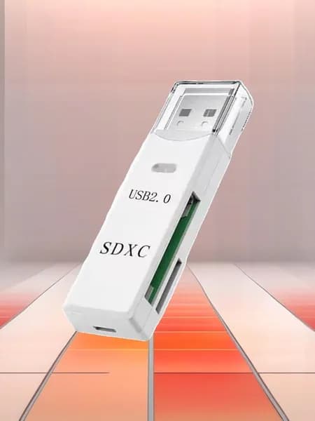 Картридер, Портативный кард-ридер для карт SD MicroSD TF, высокоскоростной, два слота, USB2.0