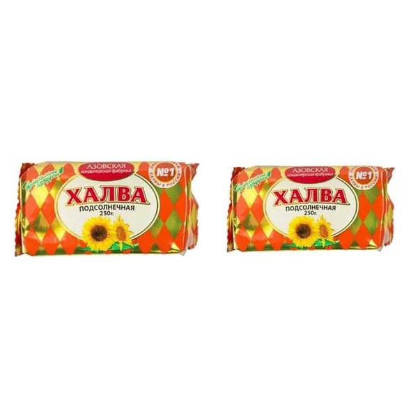 Азовская кондитерская фабрика Халва подсолнечная, 250 гр, 2 уп