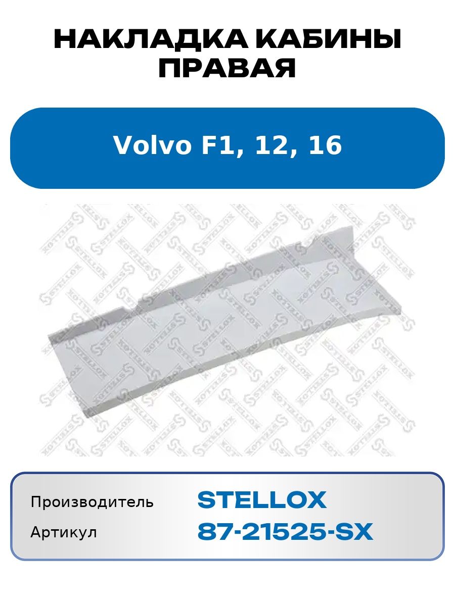 Накладка кабины правая Volvo F1, 12, 16 Stellox 8721525Sx