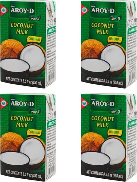Aroy-d Кокосовое молоко 70% жирность 17-19%, 250 мл х 4 шт