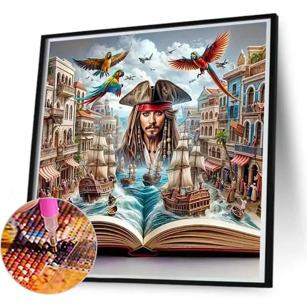 Диамантная вышивка Пираты Карибского моря 50 50 см, 40 цветов, 5D
