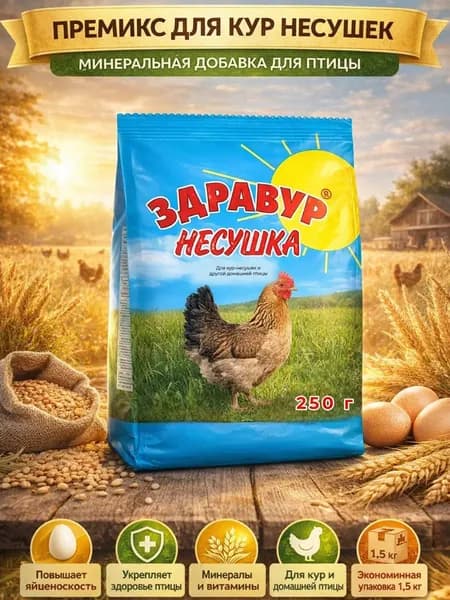 Витамины для кур несушек 250 г, премикс для птиц