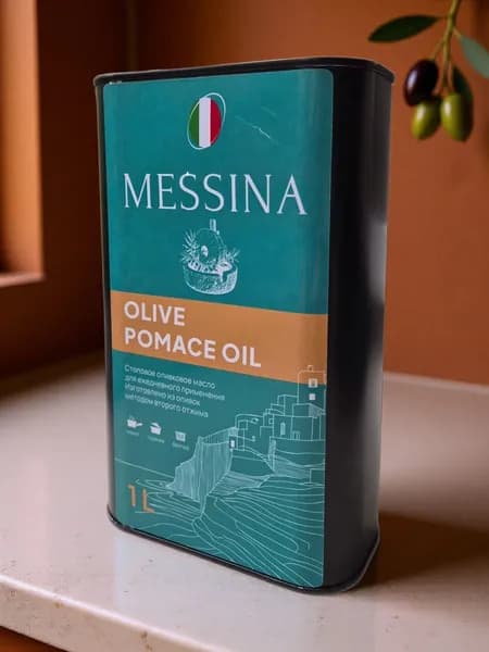 Оливковое масло MESSINA для жарки рафинированное с добавлением нерафинированного, Италия, 1л