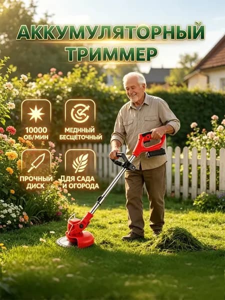 Портативная электрическая газонокосилка