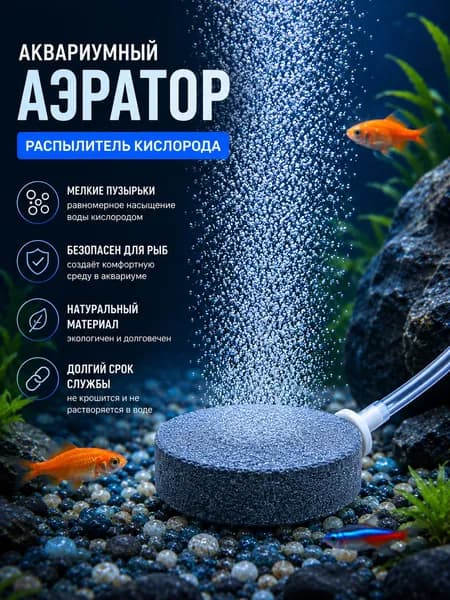 Распылитель для воды в аквариуме/ Аквариумный аэратор 40 мм.