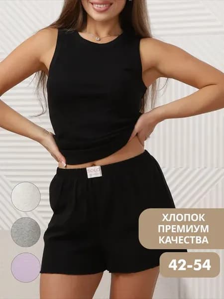 Пижама с шортами и майкой больших размеров