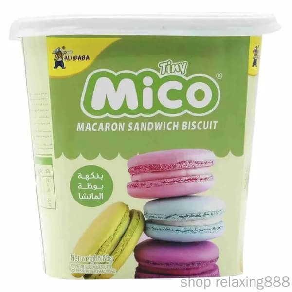 Печенье Tiny Mico Macaron Sandwich Ice Cream Matcha макарун со вкусом мороженого матча 88 г