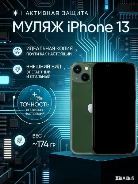 Муляж iPhone 13 зеленый - копия телефон для детей