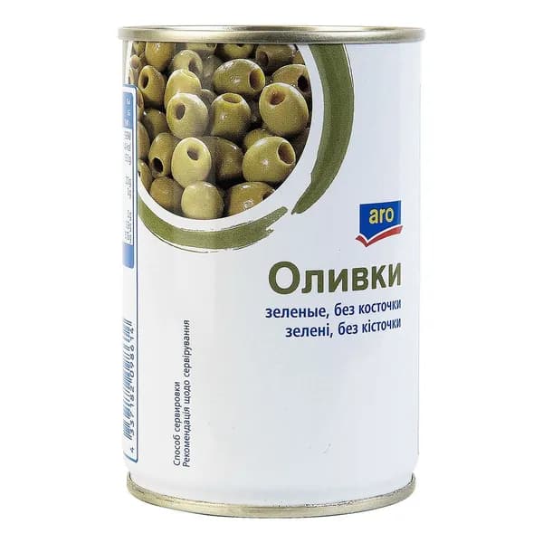 Оливки ARO зеленые без косточки 300 г