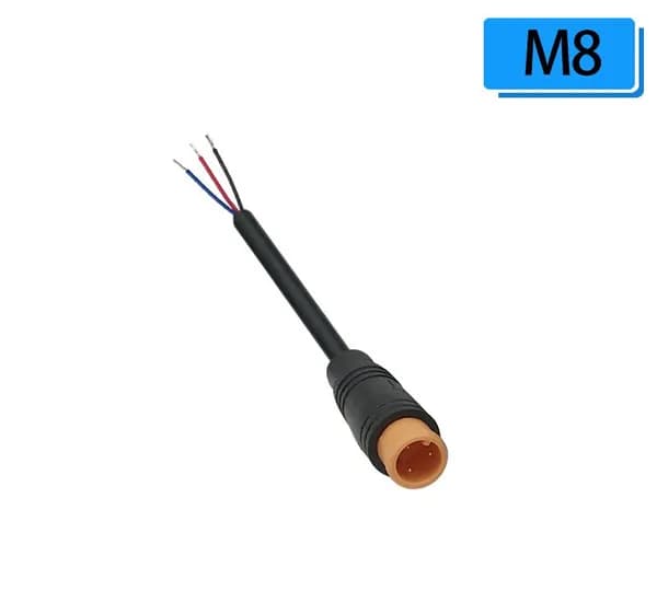 Разъем JULET M8 3PIN M, папа с кабелем 24см