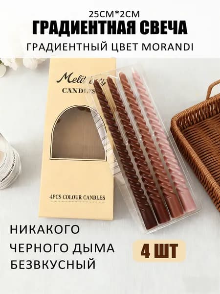Свечи поминальные 25 см х 2 см 4 шт