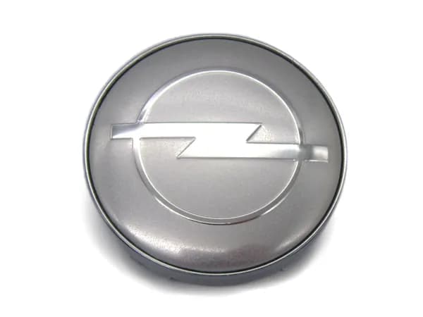 Колпачок заглушка на литой диск Opel silver/chrome logo 60/56/9 мм, 1шт.