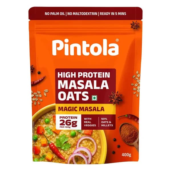 Pintola Блюдо с овсянкой Масала, высокая протеина, для спортсменов, 400 г