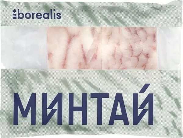 Минтай Тихоокеанский замороженный BOREALIS филе без кожи, 300г. 2 шт.
