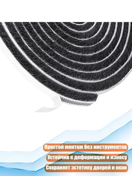 Уплотнительная лента для дверей и окон, Черный