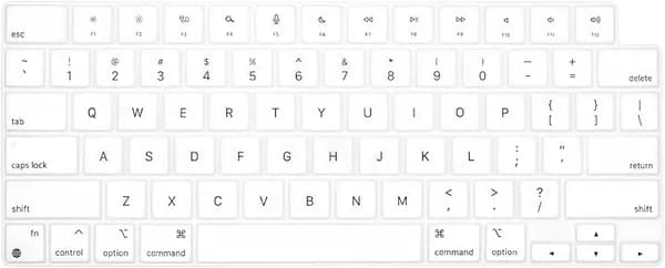 Чехол для клавиатуры MacBook Air 15 и 13.6 дюймов, Mac Book Pro 14 и 16 , американский макет, английская версия моделей M4 M3 M2 M1