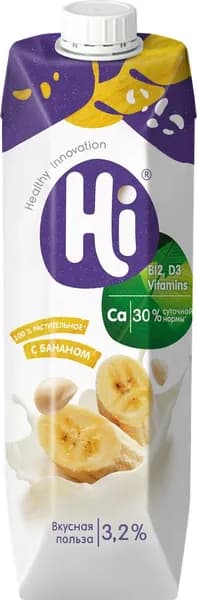 Напиток растительный HI Банановый 3,2%, 1000мл2шт