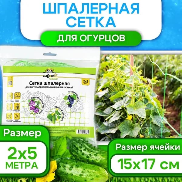 Nadzor Сетка садовая шпалерная,Пластик,2х5м