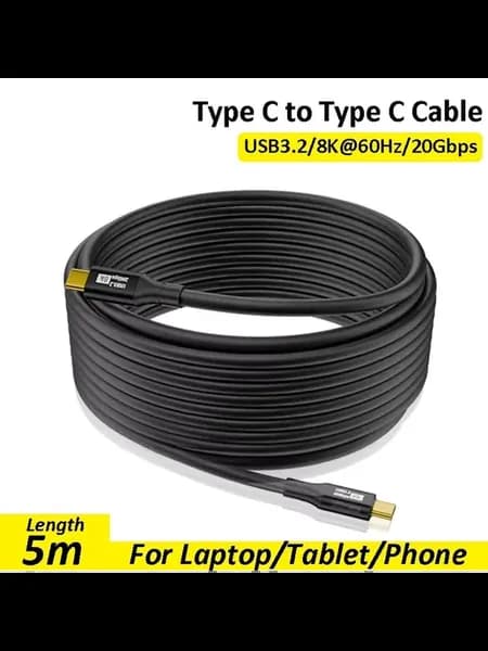 Кабель USB 3.2 5 М ThunderBolt 3 Type-C - Type-C, 20 Гбит с