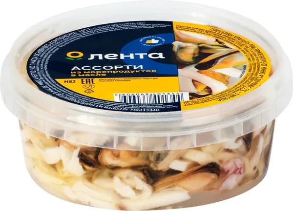 Ассорти из морепродуктов ЛЕНТА в масле, 300г 2 шт.