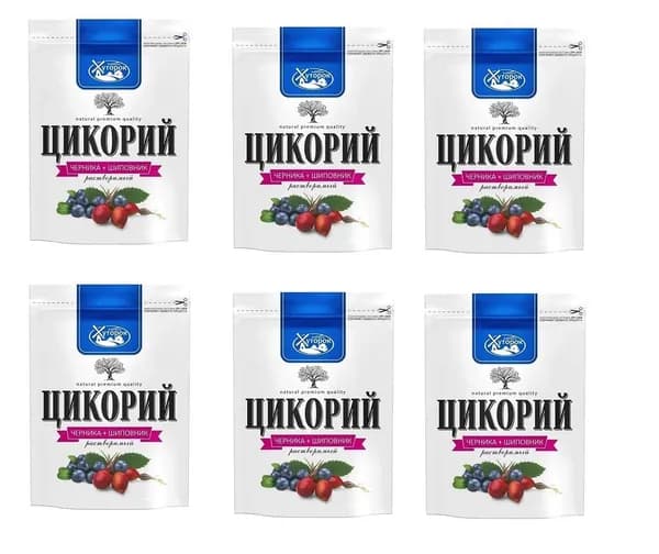 Бабушкин Хуторок Цикорий с черникой и шиповником растворимый, 100г ,6 шт