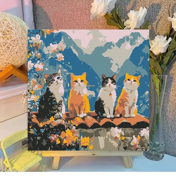 Картина по номерам, 20x20 CM, животные, пейзаж, подарок