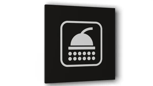 Табличка "Душевая", Матовая линейка, цвет Черный, 10 см х 10 см