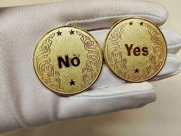Коллекционная сувенирная памятная монета "Yes/No. В золотом цвете"