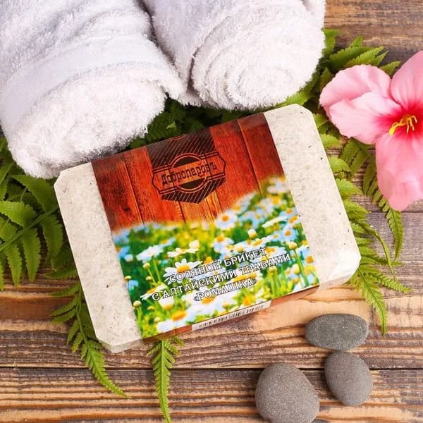 Соляной брикет Добропаровъ с алтайскими травами Ромашка, 1,35 кг (СД-0015)