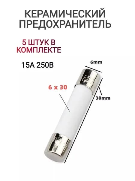 Предохранитель СВЧ/микроволновки 15А 250V 5шт, керамический