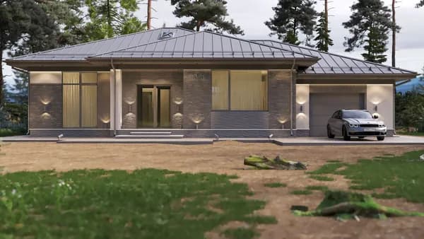Проект "КОРОЛЕВА" 195 м2 эргономичного керамического дома с 3 спальнями