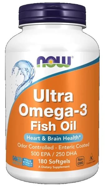 Омега 3 Ультра NOW Ultra Omega-3 Fish Oil 180 гелевых капсул (капсулы массой 1508 мг)