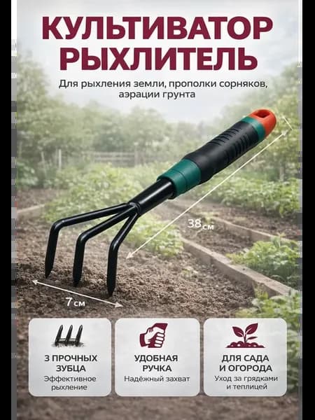 ручной культиватор для огорода (мини-тяпка, рыхлитель)