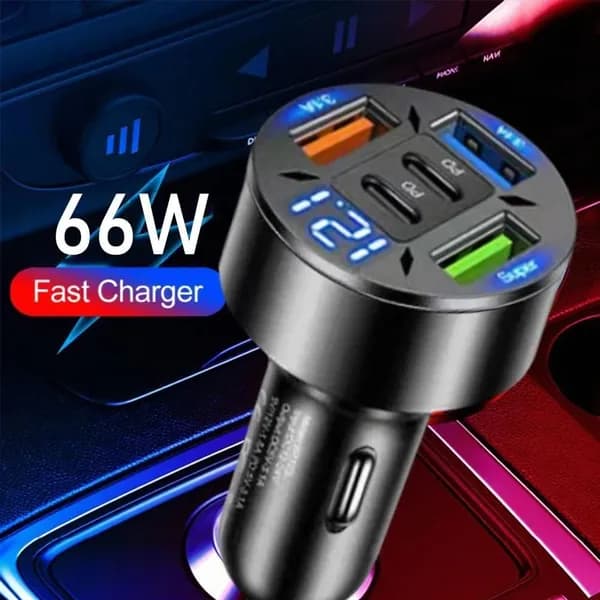 2PD+3USB 66W адаптер для быстрого автомобильного зарядного устройства