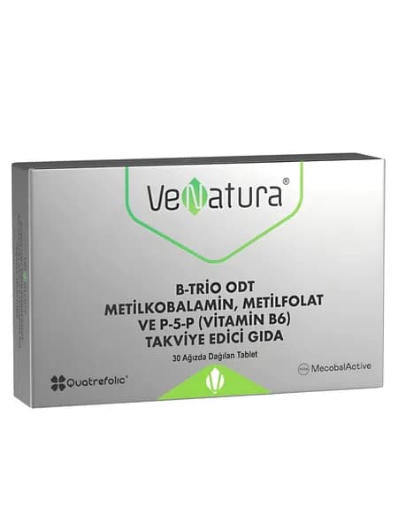 Venatura B-Trio ODT Метилкобаламин, Метилфолат и Витамин B6, 30 Таблеток
