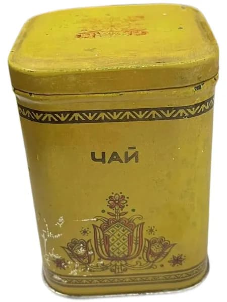 Винтажная жестяная банка для чая