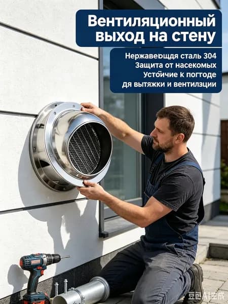 Водонепроницаемая крышка вентиляции трубы 110mm, нержавеющей стали 304 утолщенный и затвердевший с москитной сеткой,145*107*45mm,1шт