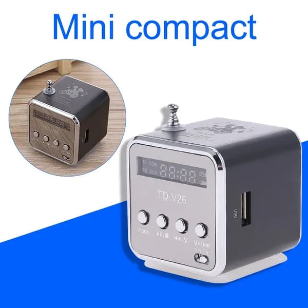 TD-V26 Мини FM-радио, Bluetooth-совместимое, портативные колонки, поддержка TF Card
