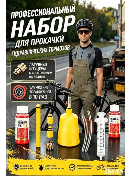 Прокачка тормозов мини набор с гидравлическим маслом