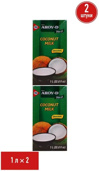 Напиток кокосовый Aroy-D Coconut Milk 17 - 19% 1 л, набор: 2 штуки