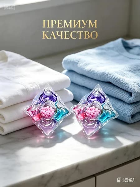 Концентрированные гелевые капсулы для стирки 5 в 1, коробка 50 штук, фруктовый аромат