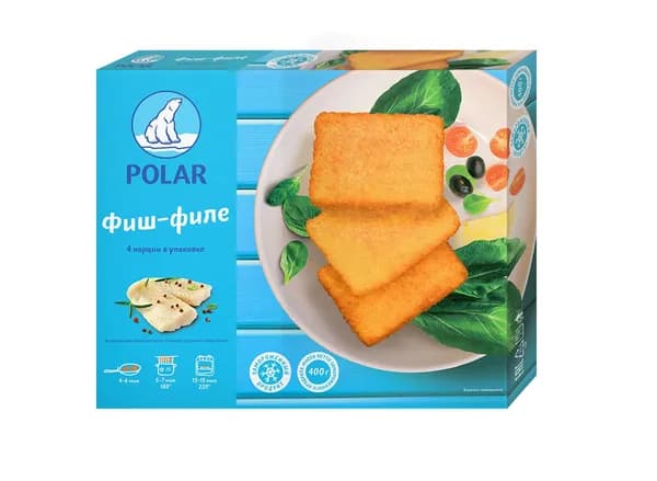Фиш-филе минтая в панировке 400 г, Polar, замороженное