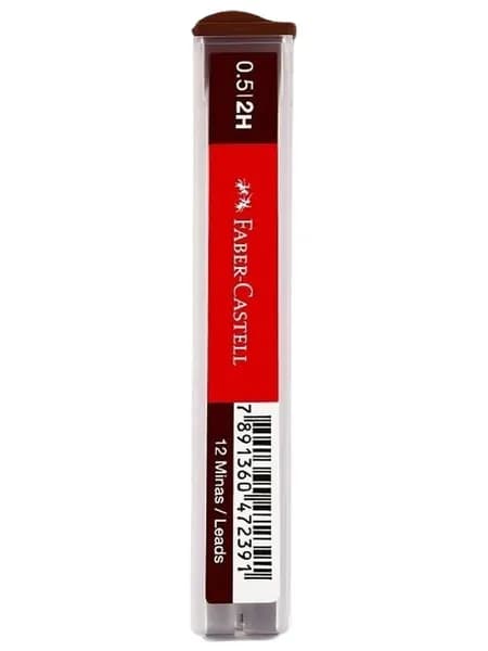 Грифели для механических карандашей Faber-Castell "Polymer", 12шт., 0,5мм, 2H (521512)
