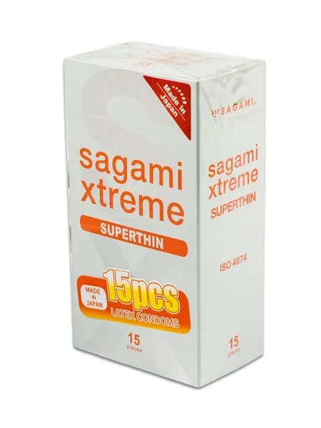 Презервативы Sagami Xtreme Superthin 15 шт. супертонкие, толщина стенки 0,04 мм