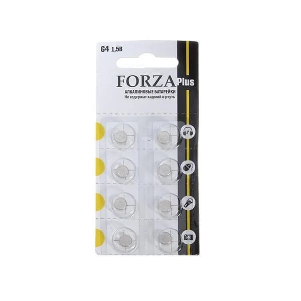 Батарейки FORZA (8 батареек в упаковке) 1,5В (G4) щелочная алкалиновая