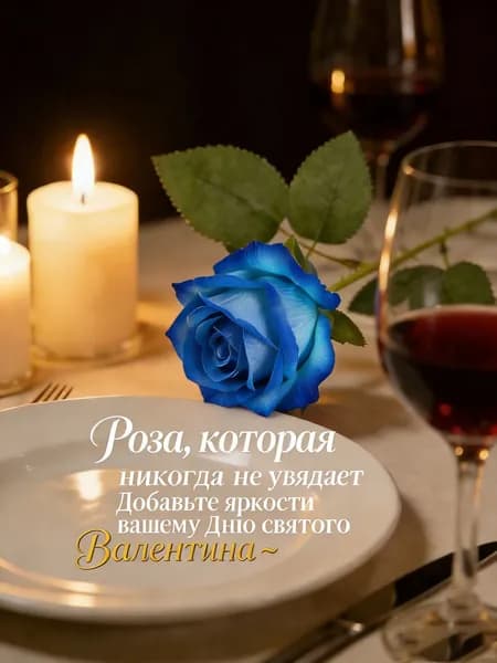 Искусственные цветы Роза 1 шт синий