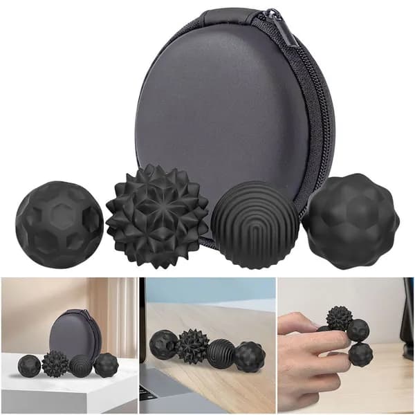 Сенсорные игрушки из силикона с магнитами, 4 шт., чёрные
