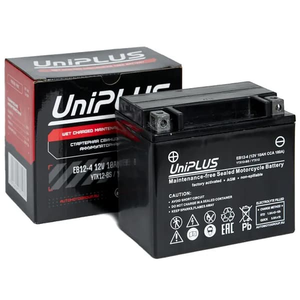Аккумулятор Leoch UniPLUS EB12-4 (12B 10Ач 180А 150х87х130мм) прям.пол.